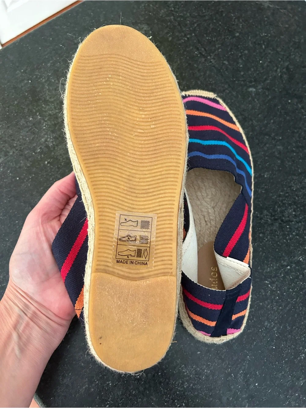 Adorable Soludos The Dali Espadrilles Rainbow Striped - Size 8.5 - NWOT